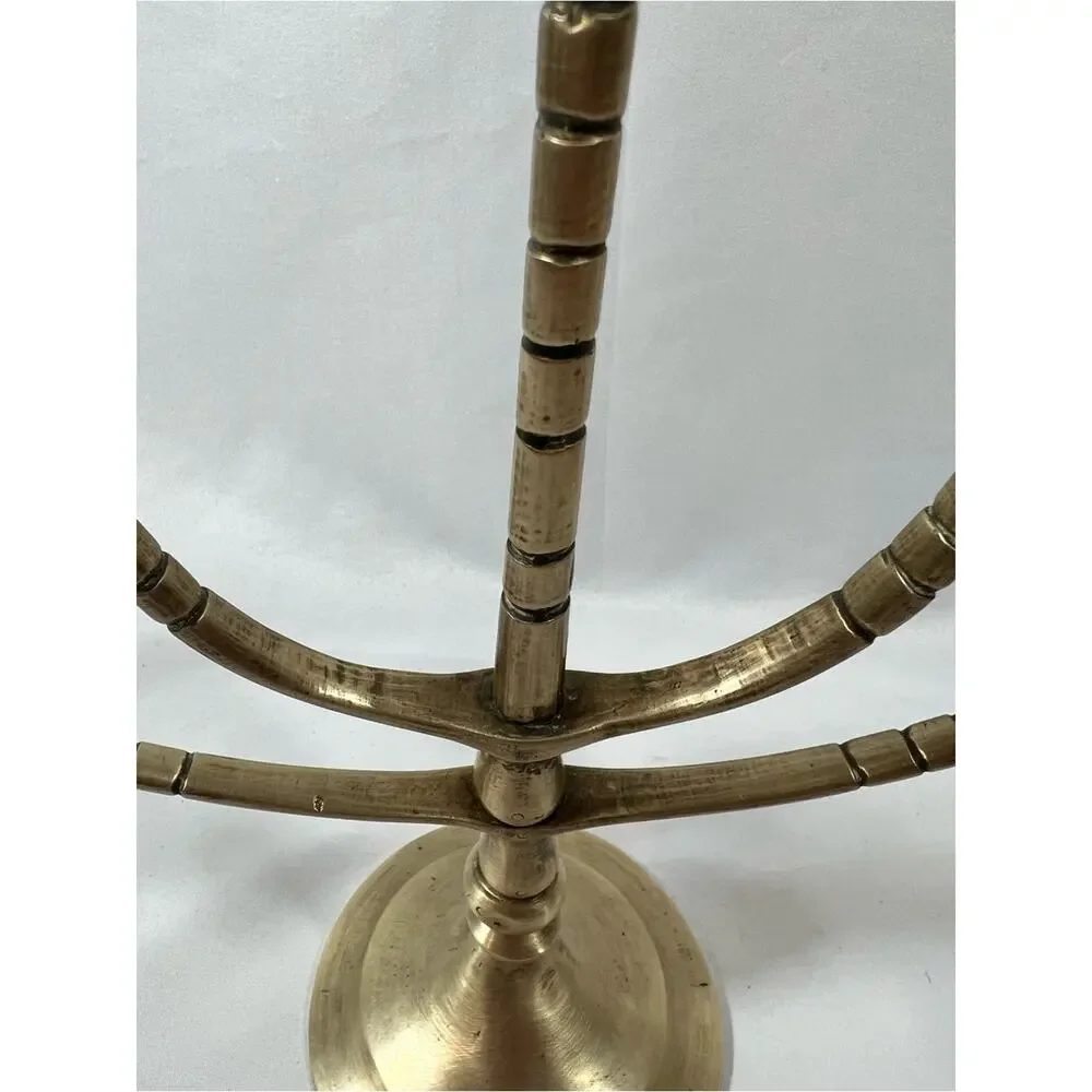 Vintage Brass 5-Arm Candelabra Candle Holder Patina Candelabrum Centerpiece